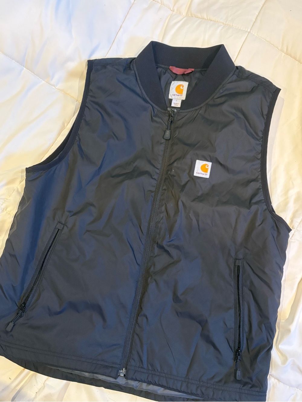 Carhartt Men's Black Nylon Zip-Front Work Vest